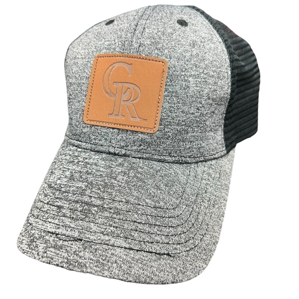 H006. Colorado Rockies CocaCola Mesh Snapback Cap BDA Grey Leather Embossed Logo